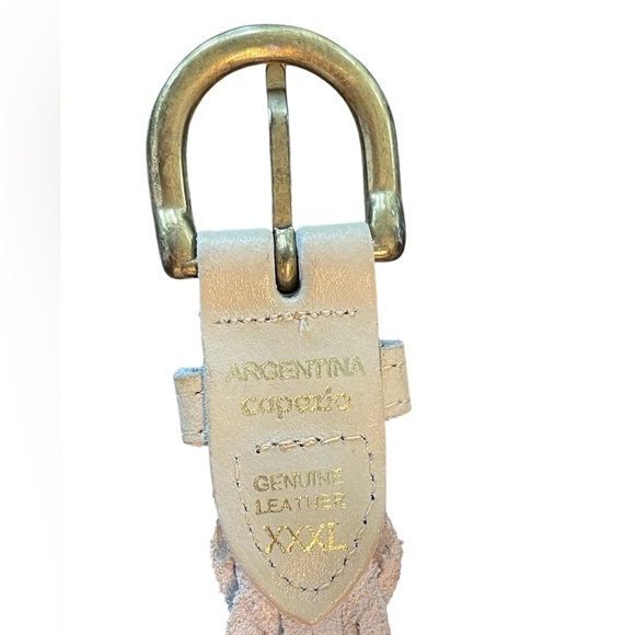 🤍Capezio Braided Cream Leather Belt with Gold Buckle size XXXL. New condition - Picture 8 of 12
